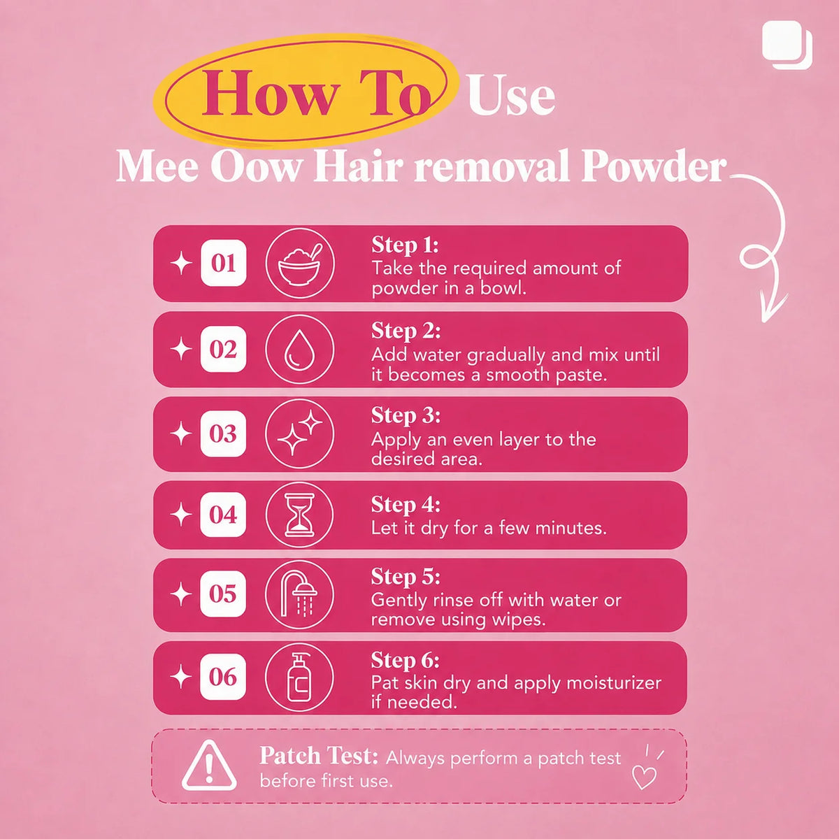 Mee Oow Club 10 Min Painless - Hair Removal Powder – Rose 150g